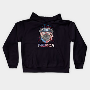 Cute Dog Merica Memorial Day Patriot Kids Hoodie